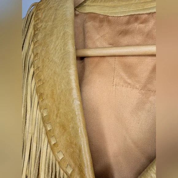 Danier Tan Leather Fringe Jacket - Picture 5 of 16